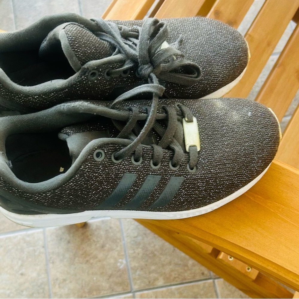Adidas Charcoal Sneakers with White Trim